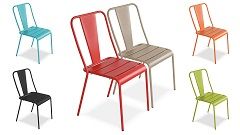 Chaise de terrasse bistrot DIEPPE en métal coloré
