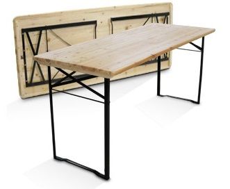 table brasseur bois pieds pliants