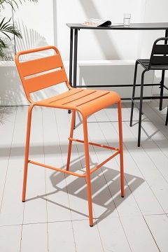 Tabouret extérieur en métal orange PALAVAS