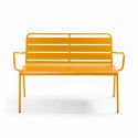 Banc métal de jardin jaune
