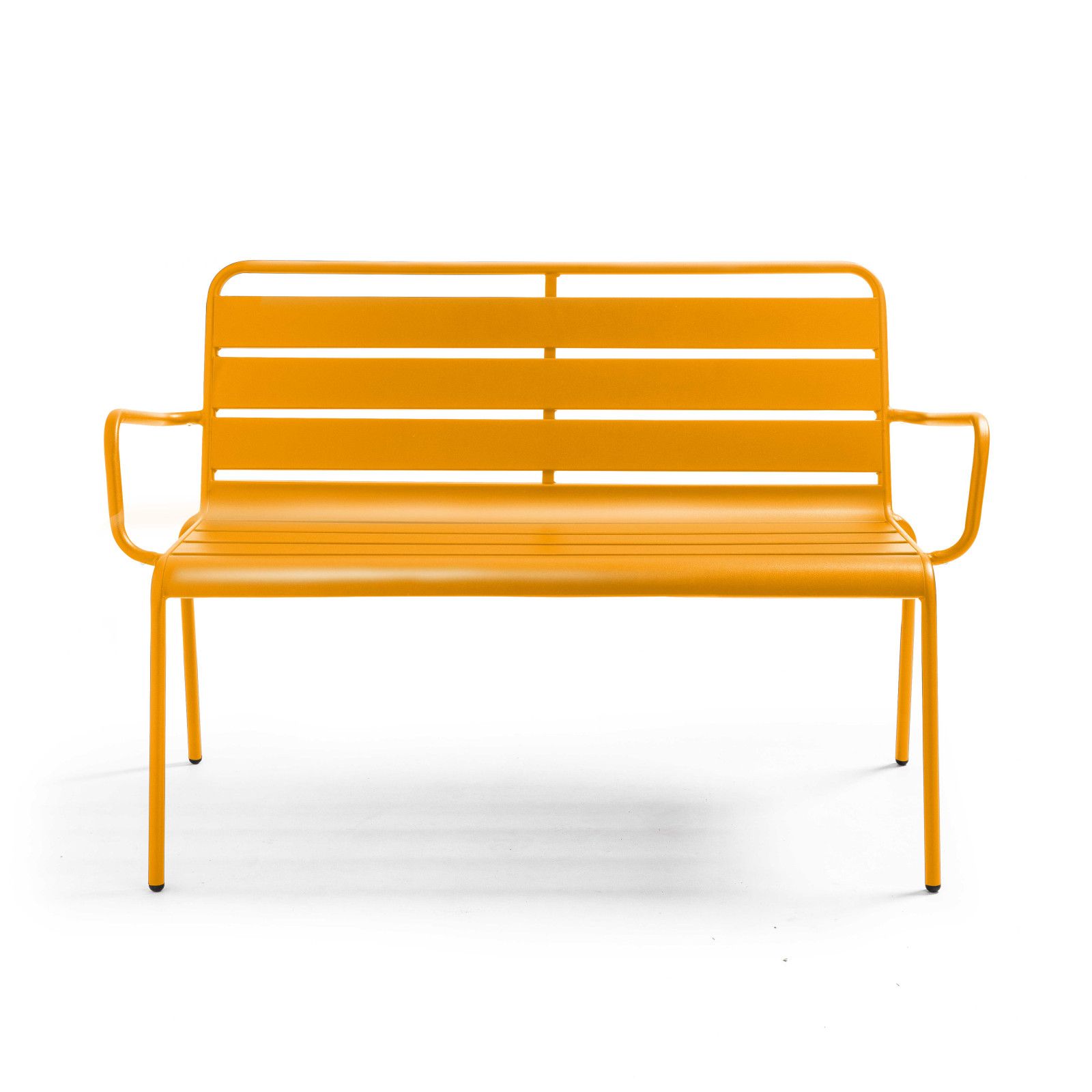 Banc métal de jardin jaune