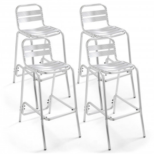 Lot de 4 tabourets en aluminium CHR