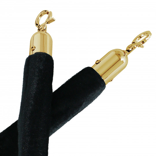 Cordon en velours noir de 1,5 m pour poteaux de guidage | Mobeventpro