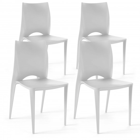 Lot de 4 Chaises en plastique