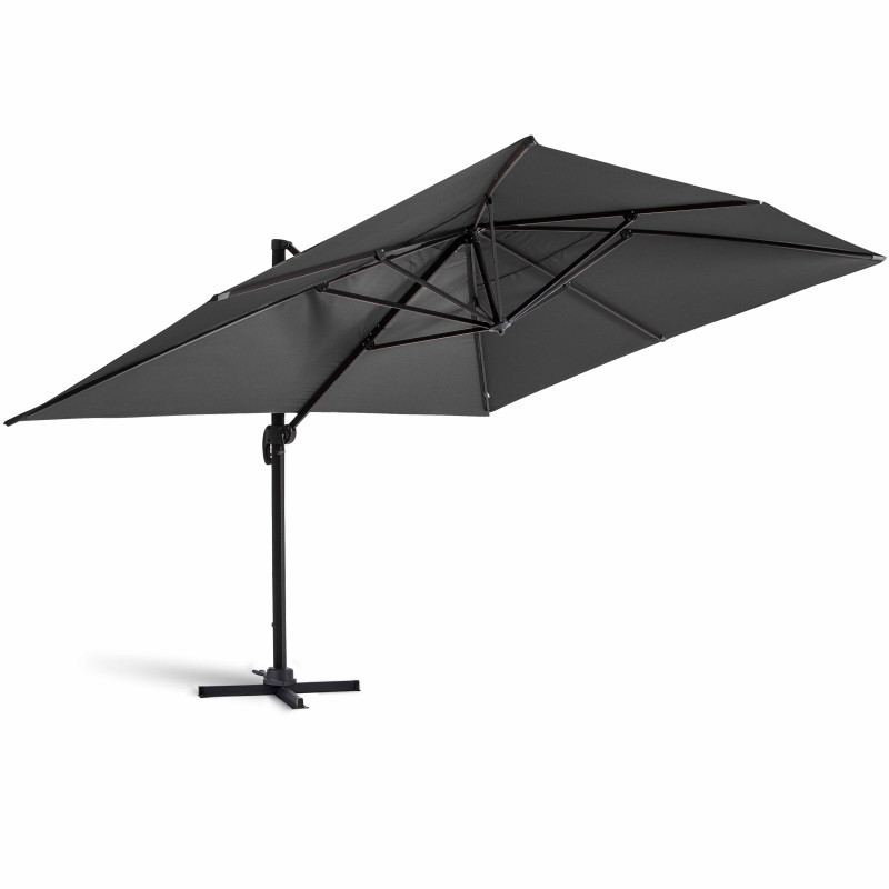 Ensemble parasol déporté inclinable (4 x 3 m) 240g/m² + 4 dalles lestées