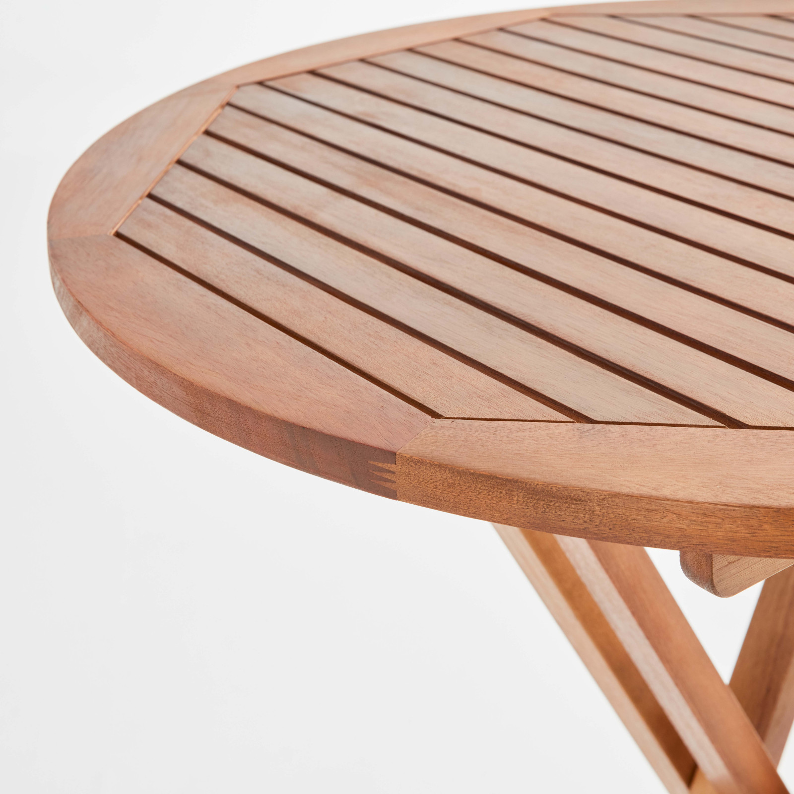 Ensemble mange debout pliant + 2 tabourets hauts en bois d'eucalyptus