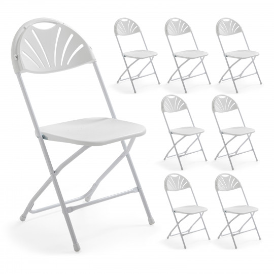 8 chaises pliantes de réception ajourées