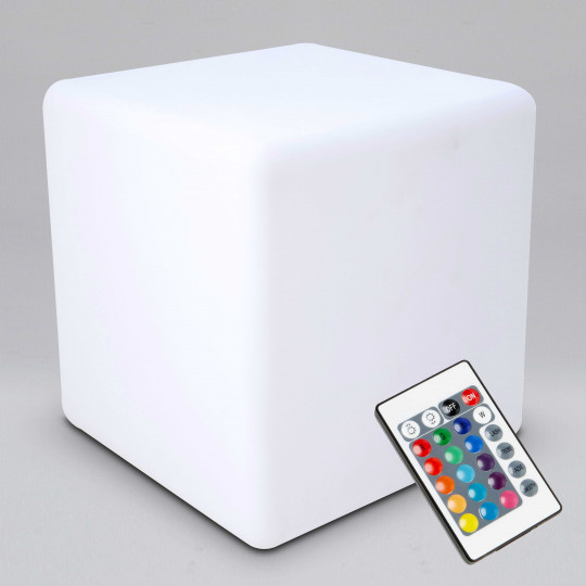 Cube LED rechargeable multicolore - 43cm