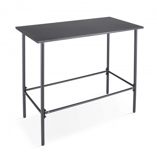 Table haute rectangulaire en métal 120 cm - 6 places