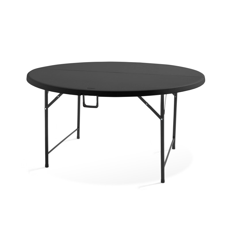 Table pliante ronde 150 cm en PEHD noire - 8 places (2/5)