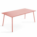 Ensemble table rectangulaire 180 cm + 8 chaises en métal