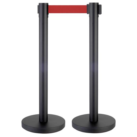 Poteaux de balisage à sangle rétractable rouge