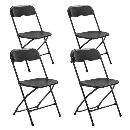 Lot de 4 chaises pliantes noires de réception