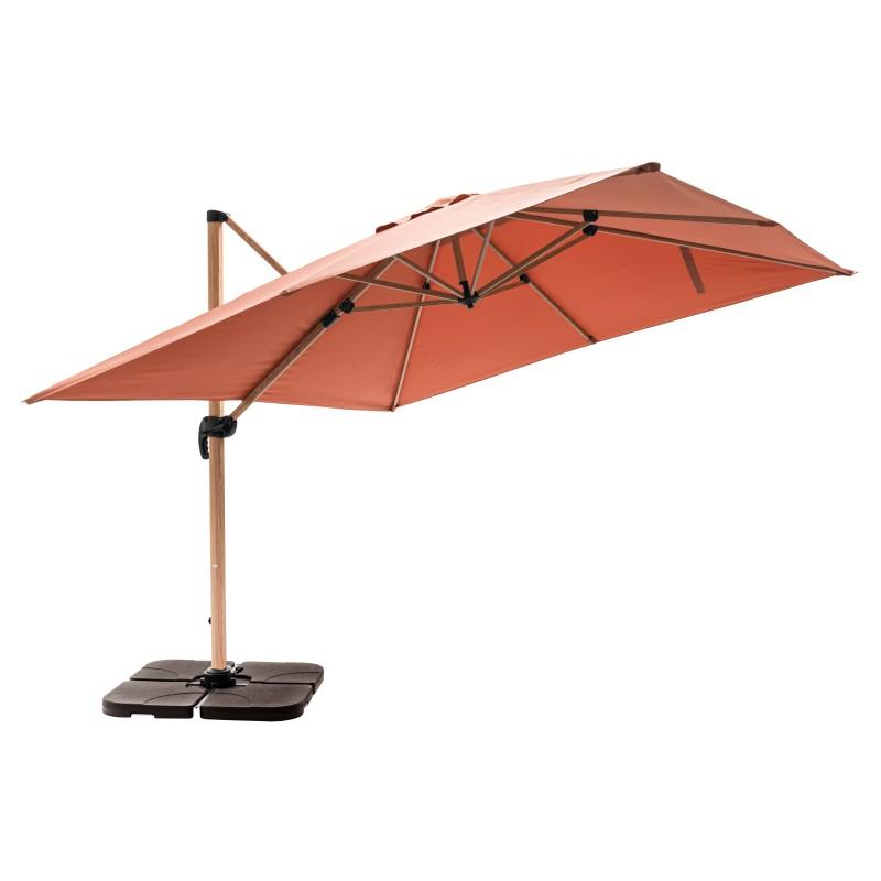 Ensemble parasol déporté inclinable (3 x 3m) 250g/m² + 4 dalles à lester remplissables (3/7)