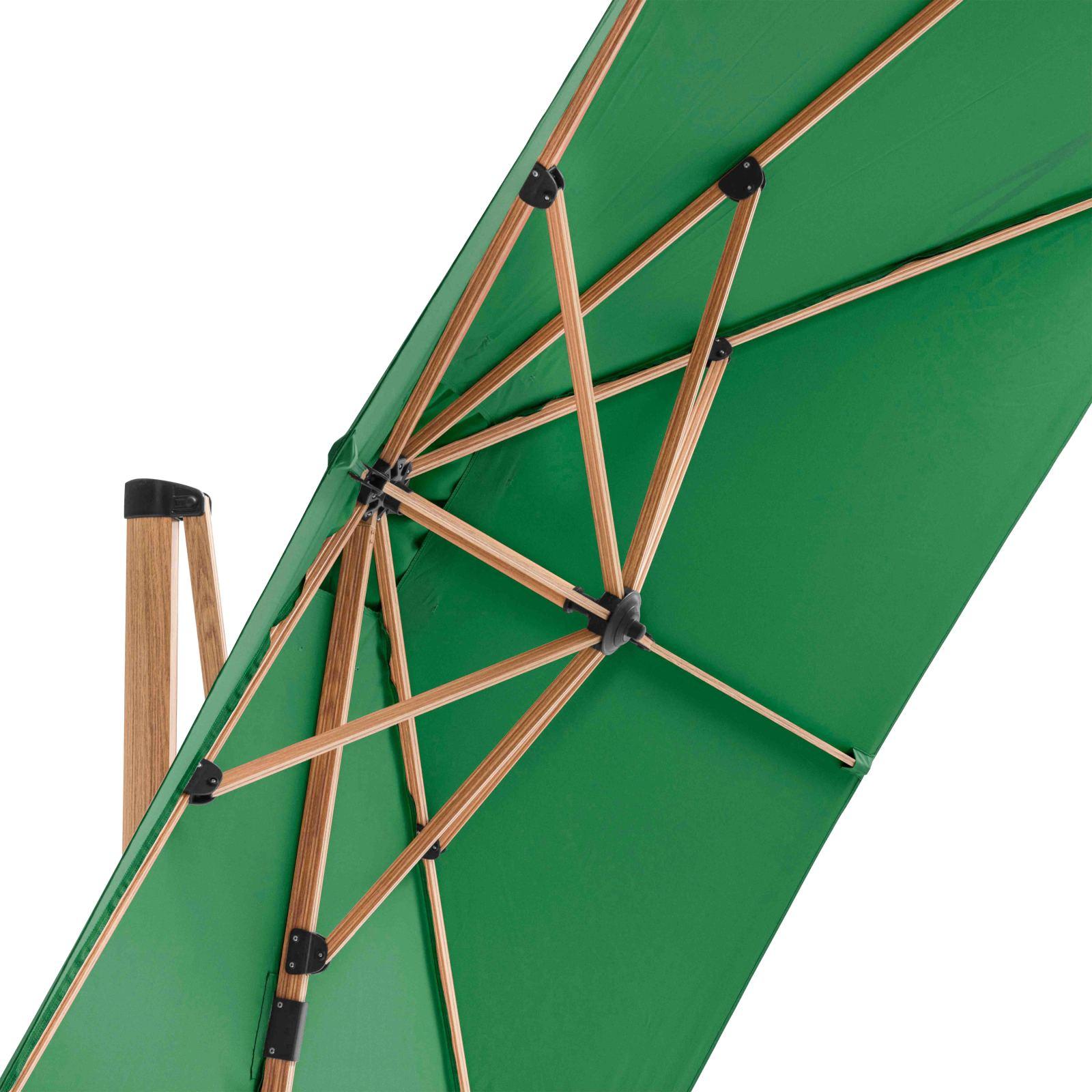 Ensemble parasol déporté inclinable carré (3 x 3m) 250g/m² + 4 dalles lestées