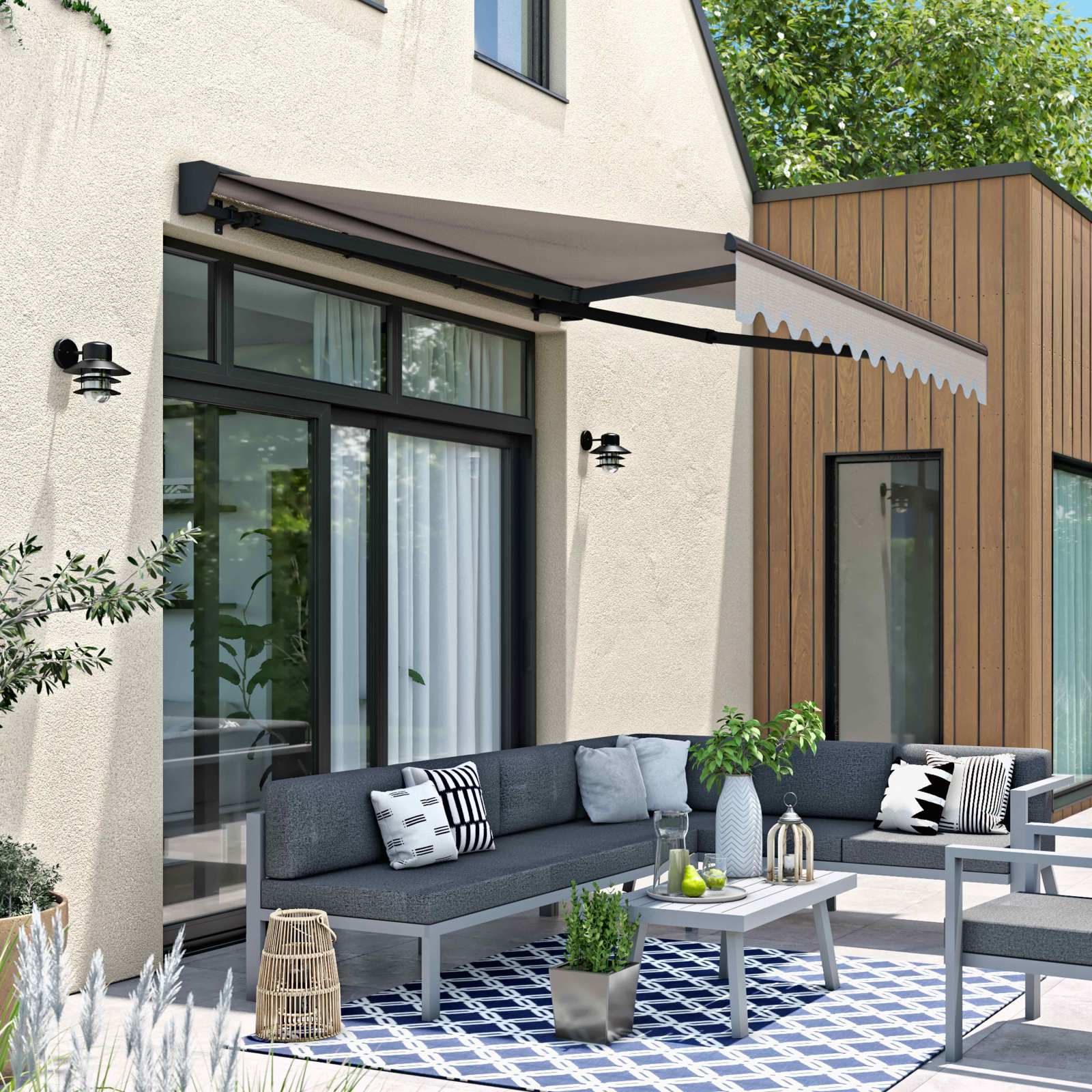 Store banne avec coffre semi-intégral - 2,50x2m