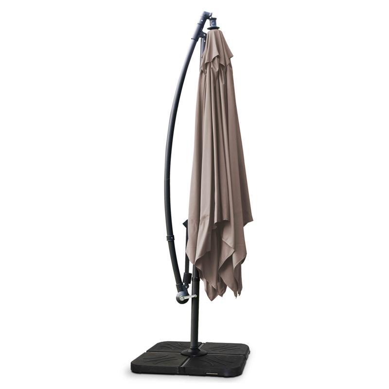 Ensemble parasol déporté inclinable 160g/m² (3 x 3m) + 4 dalles lestées (5/8)