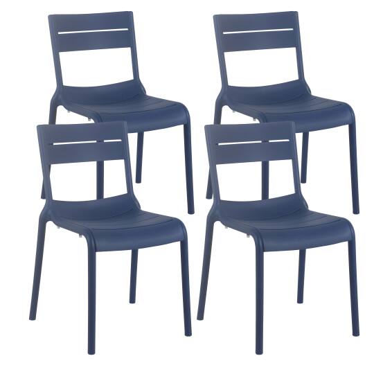 Chaises de terrasse de restaurant en plastique - Lot de 4 | Mobeventpro