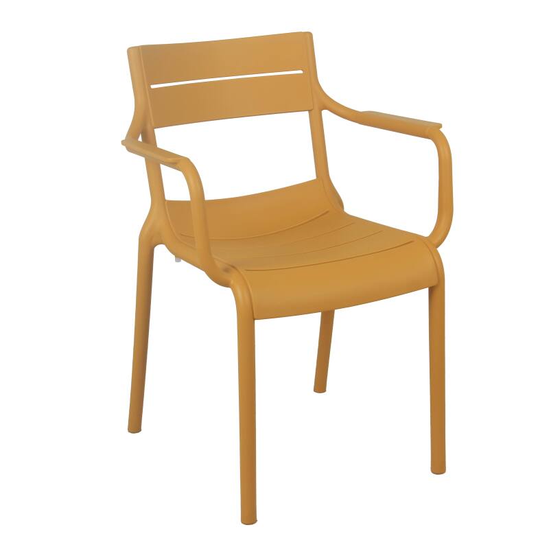 Lot de 4 chaises de terrasse avec accoudoirs en plastique (3/7)