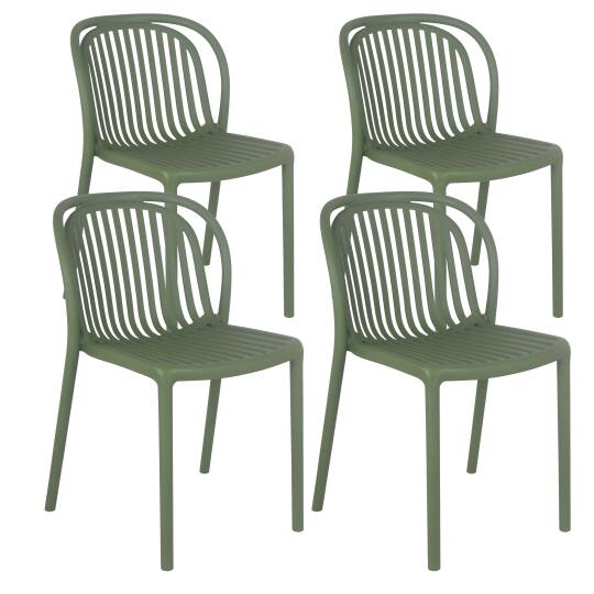 Lot de 4 chaises de terrasse en plastique