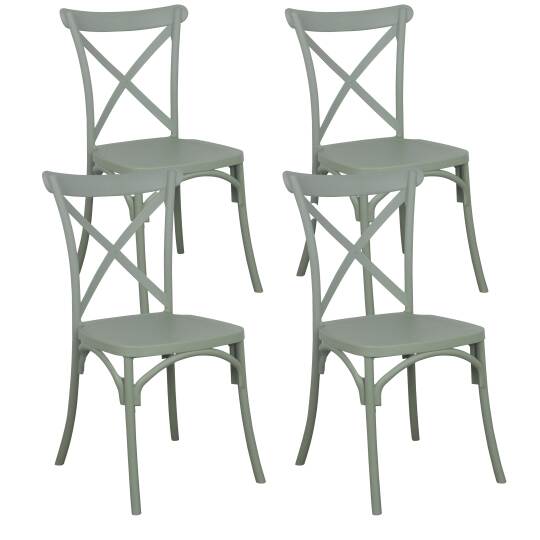 Chaises de terrasse de restaurant en plastique - Lot de 4 | Mobeventpro