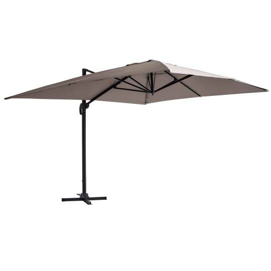 Parasol déporté professionnel 4x3 m rectangulaire inclinable 240g/m² rotatif 360° | Mobeventpro