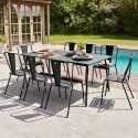Table rectangulaire en métal (180 cm) -  8 places