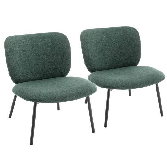 Fauteuil de restaurants relax en tissu et métal - Lot de 2 | Mobeventpro