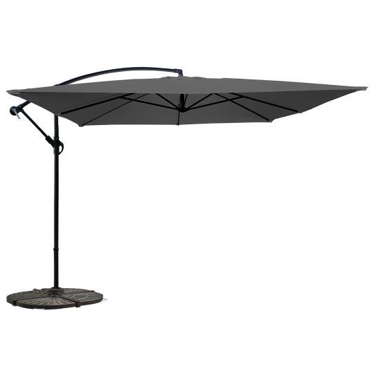 Parasol déporté professionnel 3x3 m carré 160g/m² et 4 dalles lestées | Mobeventpro