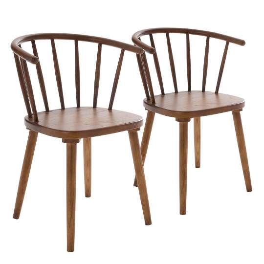 Lot de 2 chaises en bois d'orme