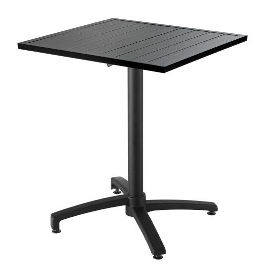 Table de terrasse carrée en aluminium gris 70x70cm