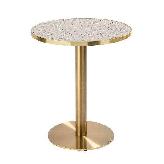 Table de restaurant ronde Ø 60 cm en contreplaqué avec revêtement stratifié et bords en aluminium | Mobeventpro