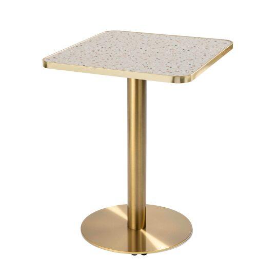 Table de restaurant 60 x 60 cm en contreplaqué avec revêtement stratifié et bords en aluminium | Mobeventpro
