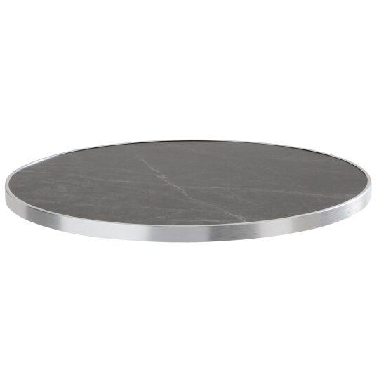 Plateau de table rond en contreplaqué avec revêtement stratifié et bords en aluminium ⌀60 cm