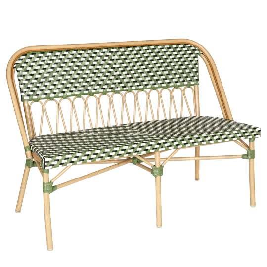 Banc de jardin en alumunium et rotin synthétique 