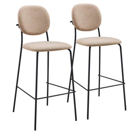 Lot de 2 chaises hautes en acier et tissu