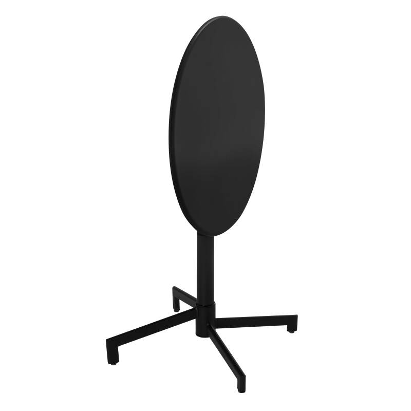 Table de terrasse bistrot ronde inclinable en métal avec pied encastrable 70x70 cm et 2 chaises avec accoudoirs (2/8)