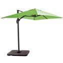 Parasol déporté professionnel 2x3 m rectangulaire inclinable 240g/m² rotatif 360° et 4 dalles à lester remplissables