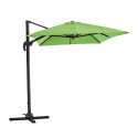 Parasol déporté professionnel 2x3 m rectangulaire inclinable 240g/m² rotatif 360° et 4 dalles à lester remplissables