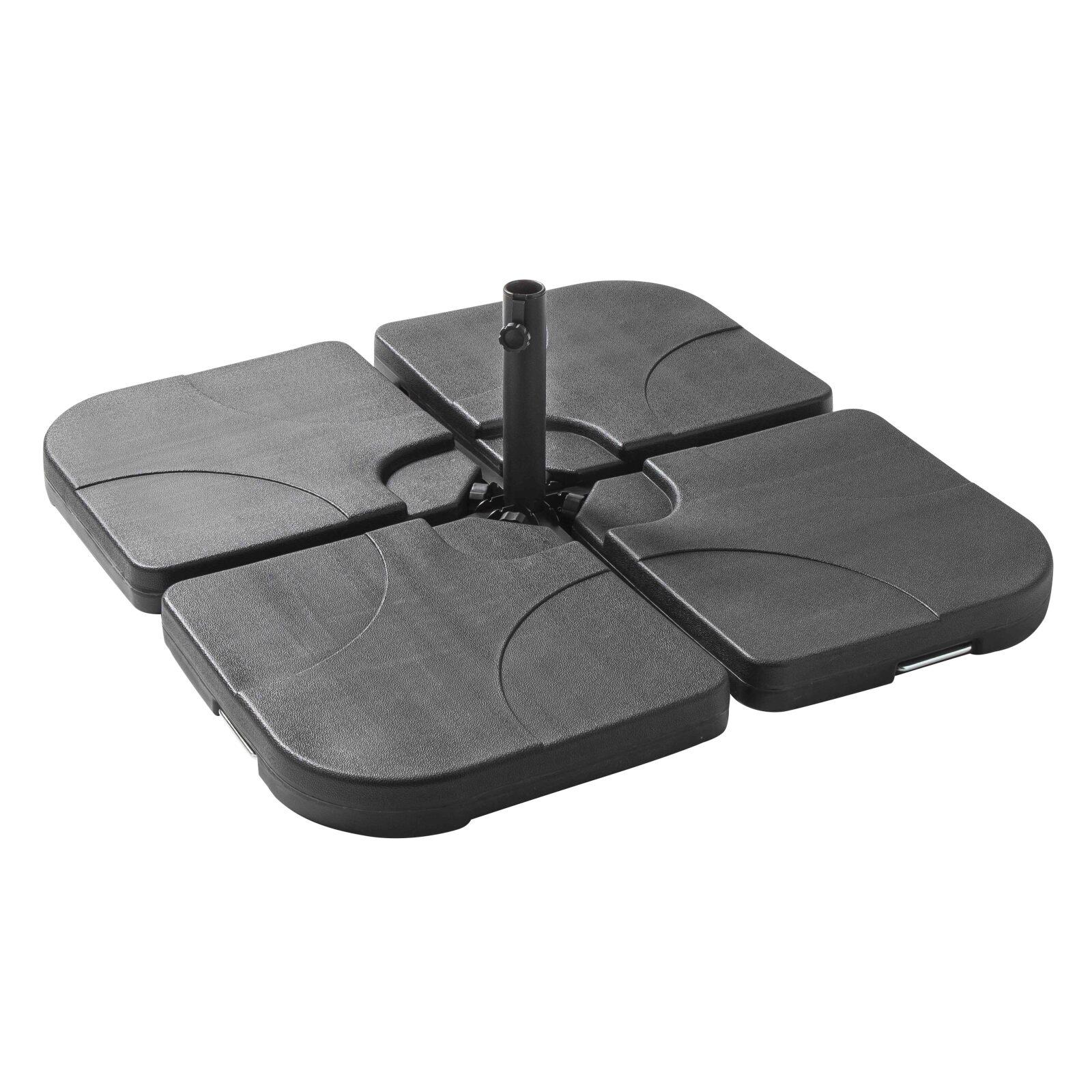 Parasol déporté professionnel 2x3 m rectangulaire inclinable 240g/m² rotatif 360° et 4 dalles à lester remplissables