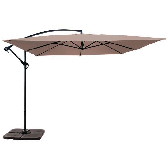 Parasol déporté professionnel 3x3 m carré 160g/m² et 4 dalles à lester remplissable | Mobeventpro